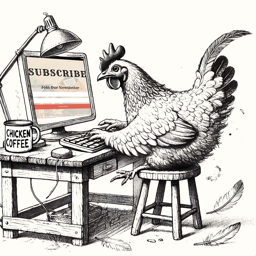 chicken subscribing to newsletter chicken subscribing to newsletter