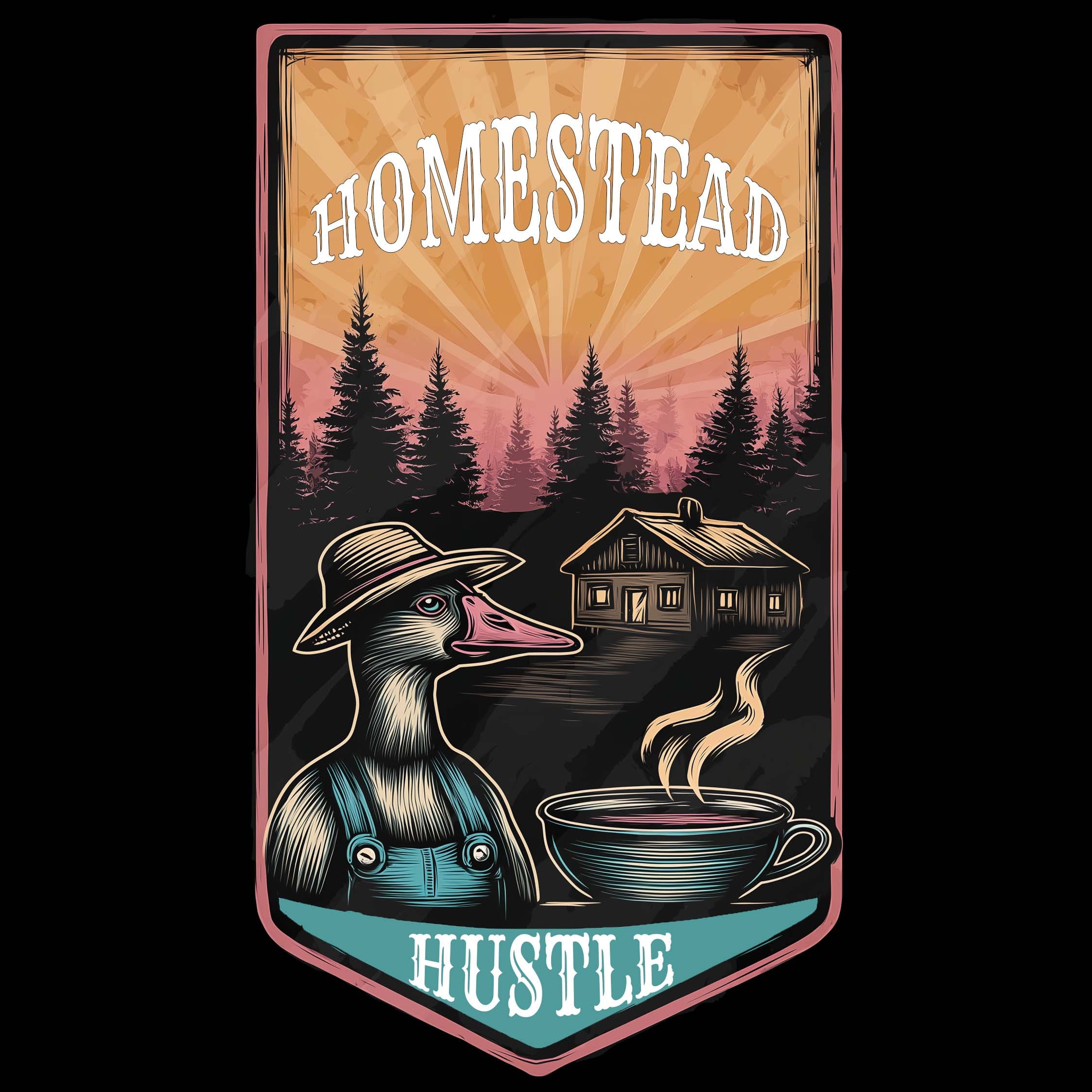 homestead hustle organic roasted herbal tea blend logo